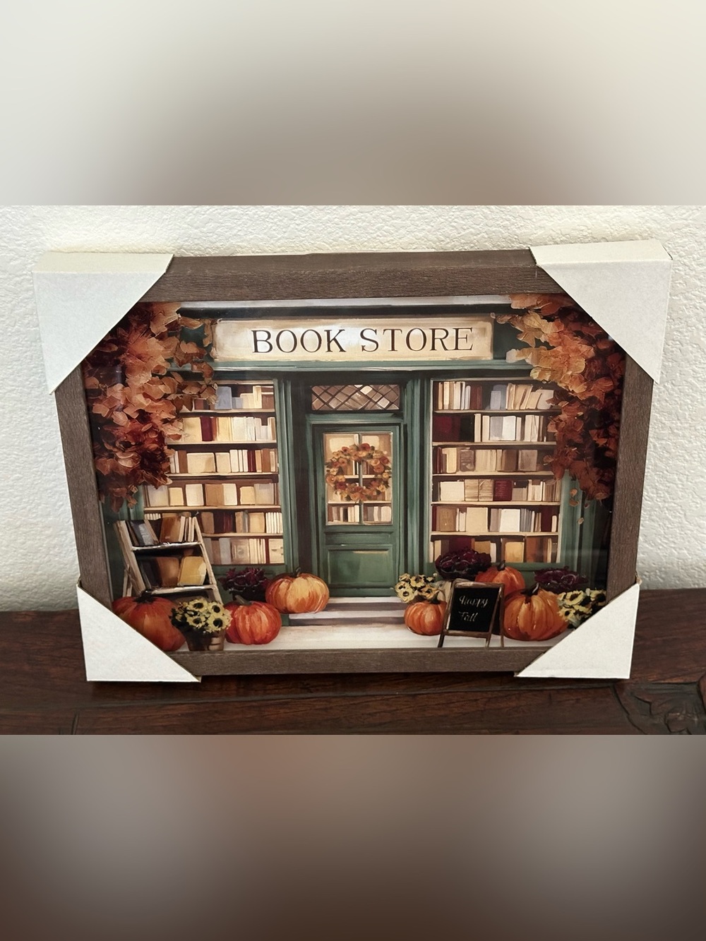 VIRAL Hobby Lobby Fall Halloween Book Store Framed Wall Decor Picture